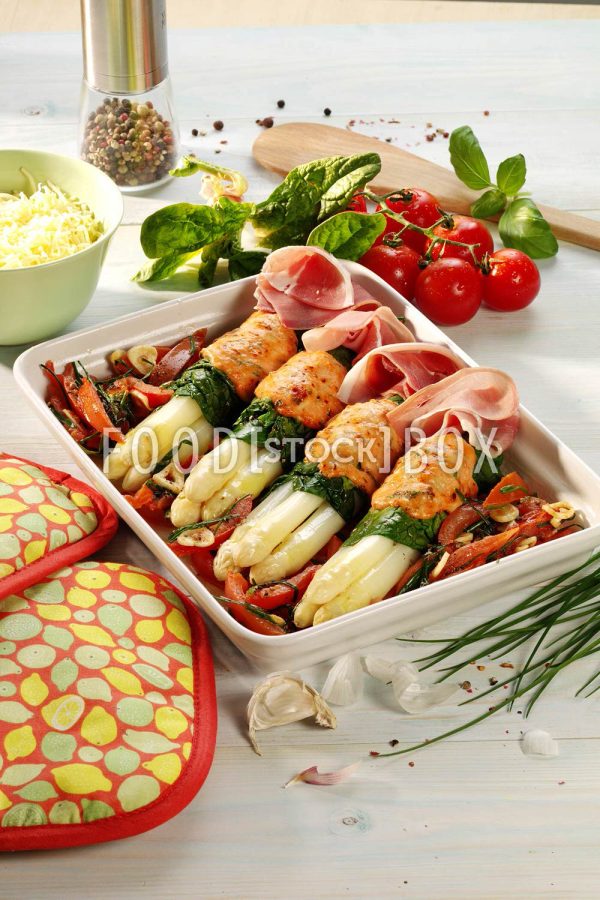 Spargel im Spinat-Käse-Mantel 1