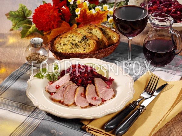 Rotkohlsalat mit Entenbrust