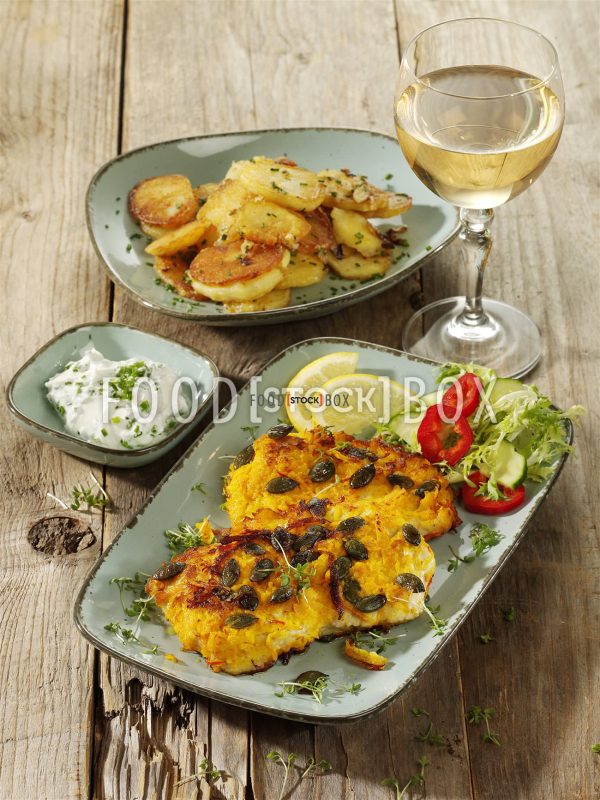 Schnitzel im Kürbismantel