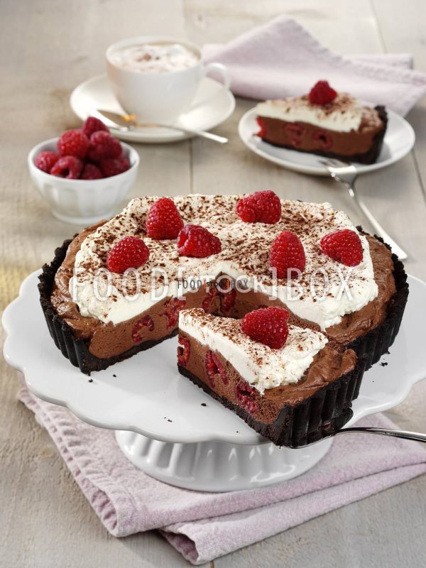 Schokoladentarte mit Himbeeren