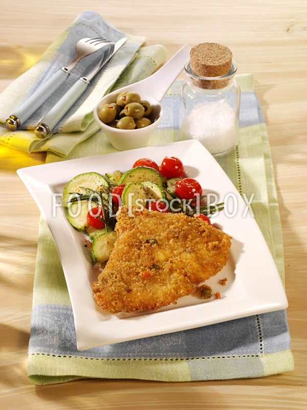 Schnitzel in Oliven-Panade
