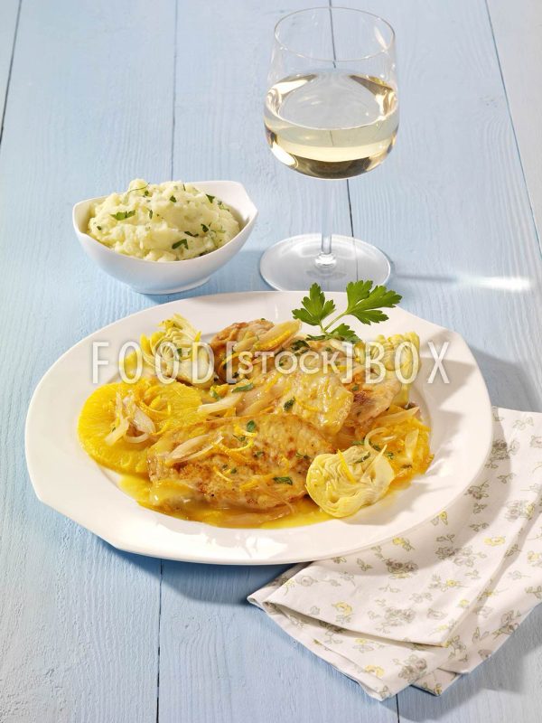 Schnitzel mit Orangensauce