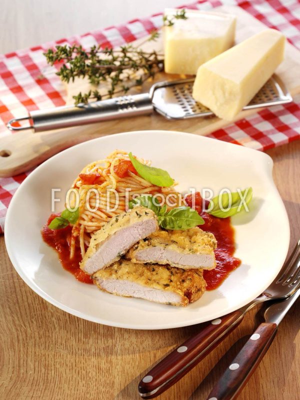 Schnitzel mit in Parmesanhülle