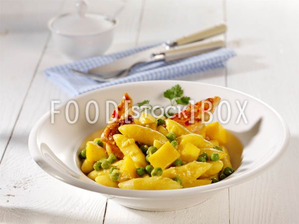 Schupfnudeln in Curryrahm mit Chilihähnchen 2