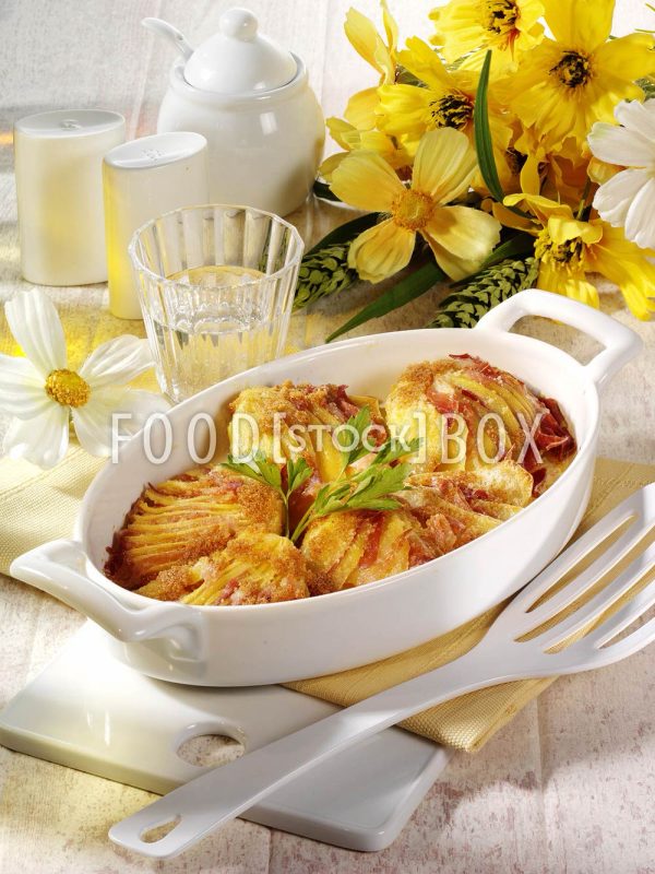 Schwedische Fächer-Kartoffeln mit Schinkenfüllung