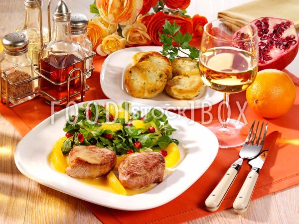 Schweinefilet mit Orangen-Feldsalat 2