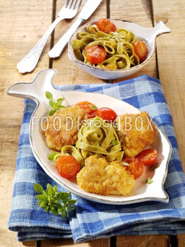 Seeteufel-Piccata mit Pesto-Nudeln