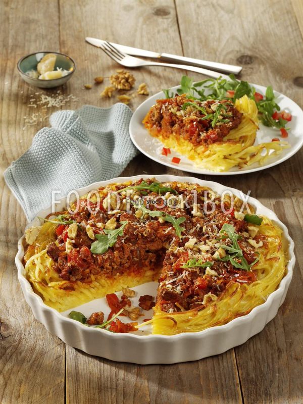 Spaghetti-Tarte mit Hack