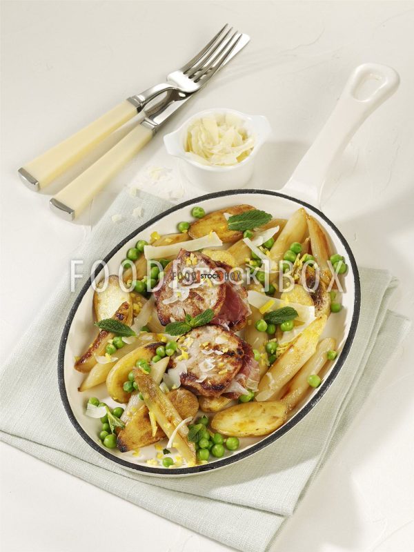 Spargel-Gröstl mit Filet-Medaillons