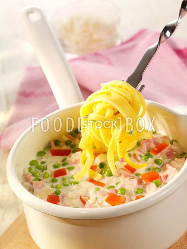 Tagliatelle mit Schinken-Sahnesauce