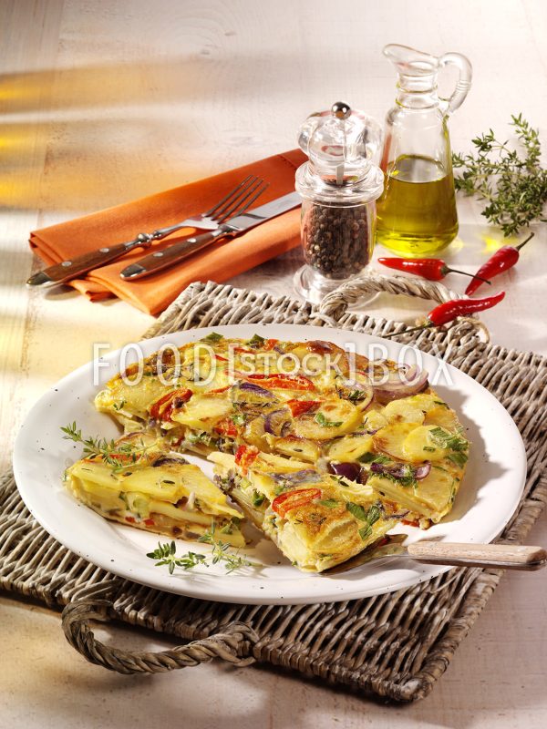 Tortilla mit Paprika und Chili