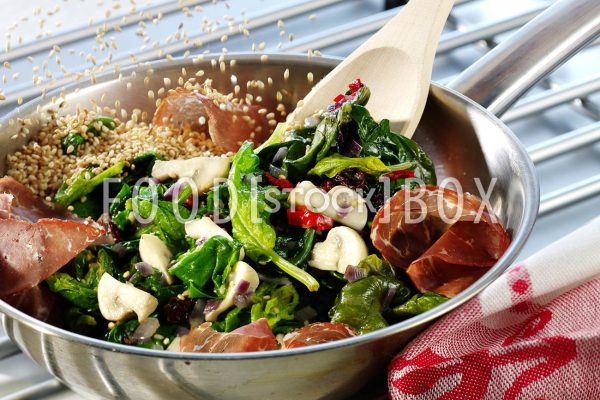 Spinatpfanne mit Bresaola