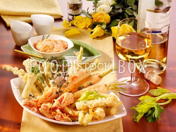Gebackenes Gemüse im Tempura 2