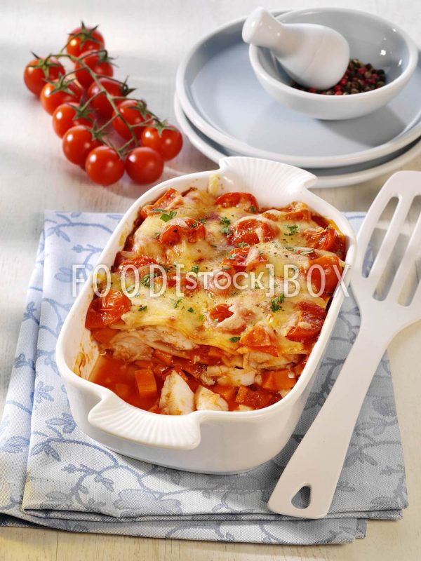 Lachs-Tomaten-Gratin / Lactosefrei