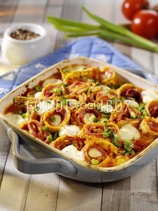 Überbackene Pizza-Pfannkuchen