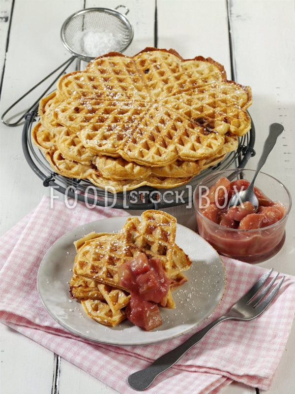 Waffeln aus Rhabarber