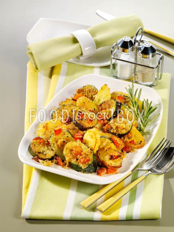 Zucchini und Kartoffeln vom Blech