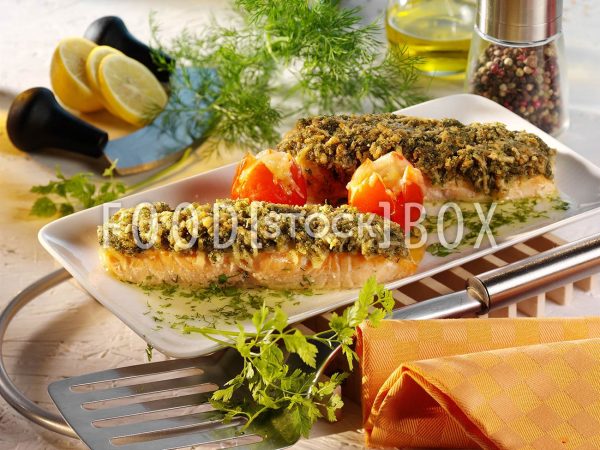 Lachskotelett mit Käse-Haube