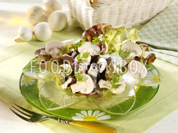 Salat aus Wiesenchampignons
