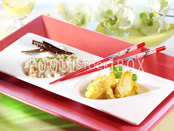 Würzreis mit Fischcurry